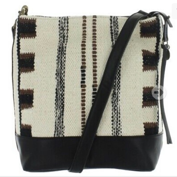 Lucky Brand Bags Lucky Brand Canvas And Black Faux Leather Bucket